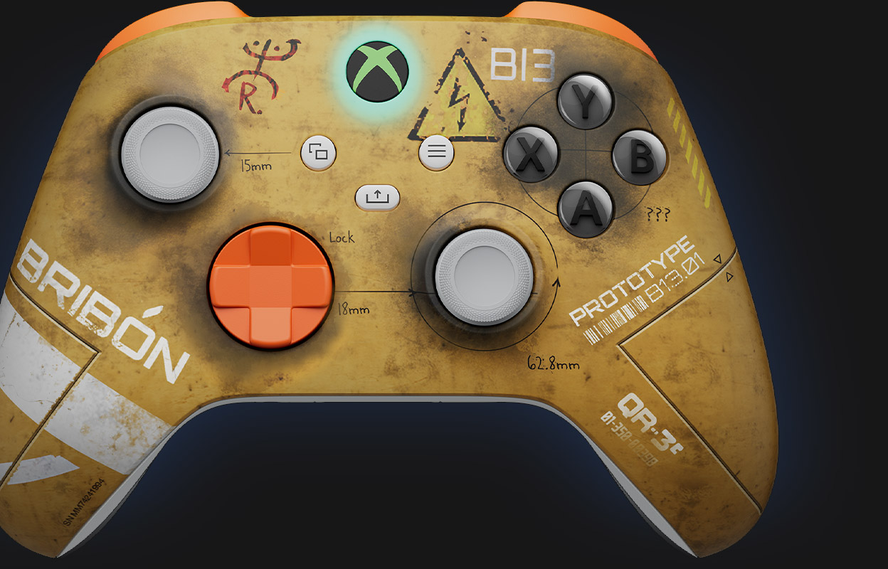 Front view of a Redfall Limited Edition controller inspired by Remi De La Rosa.